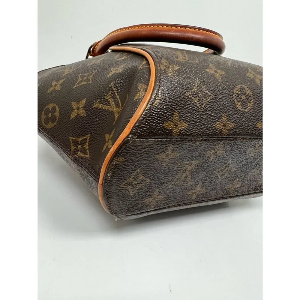 LOUIS VUITTON Ellipse PM Monogram Handbag Brown Lock + Key + Dust Bag